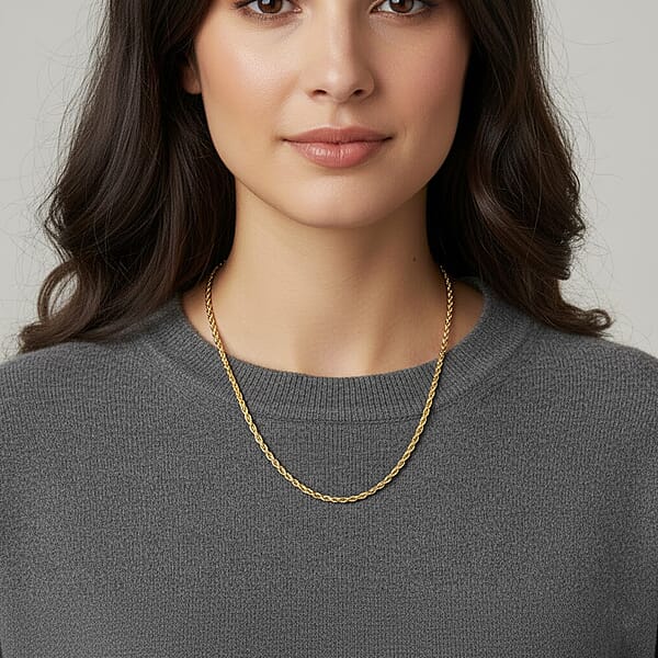 Shop Lc 10K Yellow Gold 2.2mm Rope Chain Necklace 30 Inches 3.40 Grams