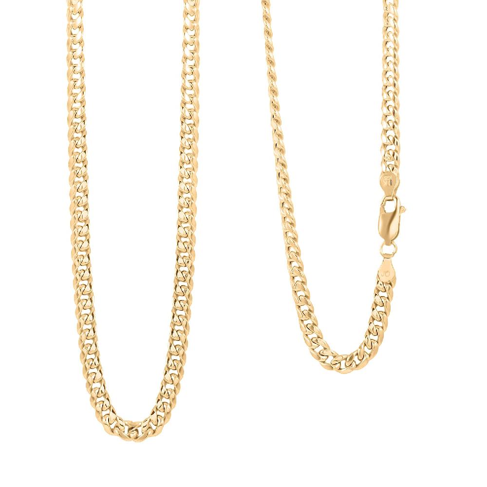 shop lc 10K Yellow Gold 2.7mm Hollow Miami Cuban Necklace (24 Inches) (6 g)