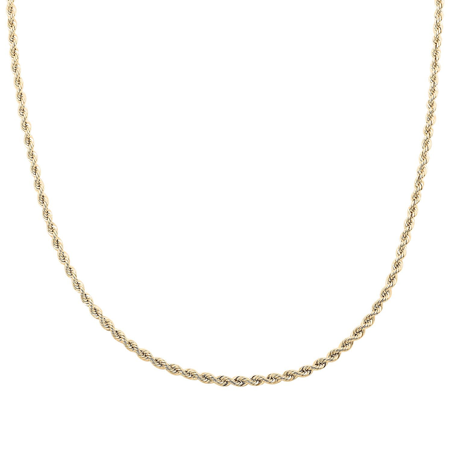 shop lc 10K Yellow Gold 3mm Rope Necklace 24 Inches 4.5 Grams
