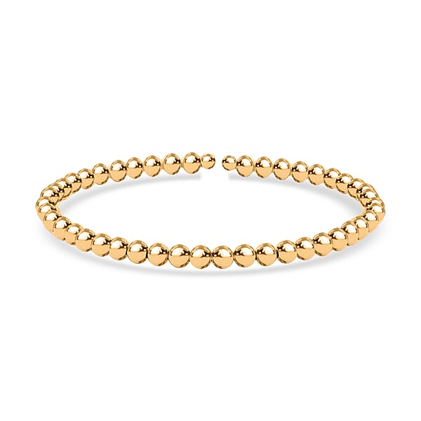 Shop Lc 10K Yellow Gold 4mm Bead Flex Bangle Bracelet (Adjustable) 2.80g Included Titanium Weight
