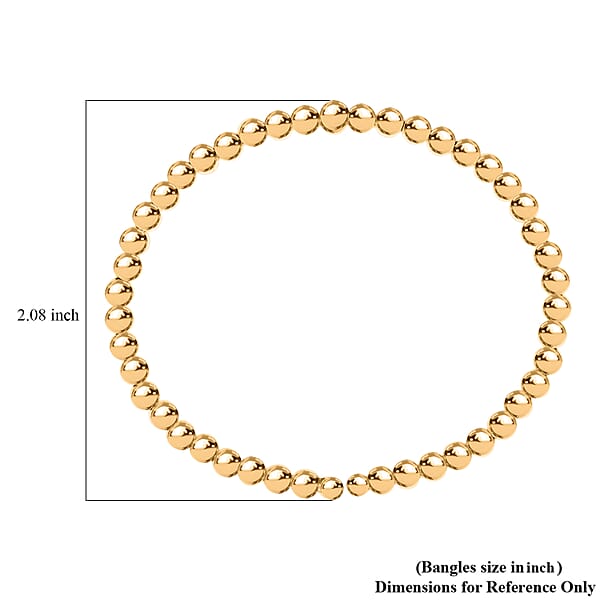 Shop Lc 10K Yellow Gold 4mm Bead Flex Bangle Bracelet (Adjustable) 2.80g Included Titanium Weight
