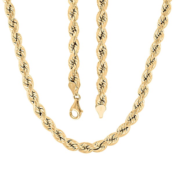 Shop Lc 10K Yellow Gold 7mm Rope Necklace 24 Inches 19 Grams