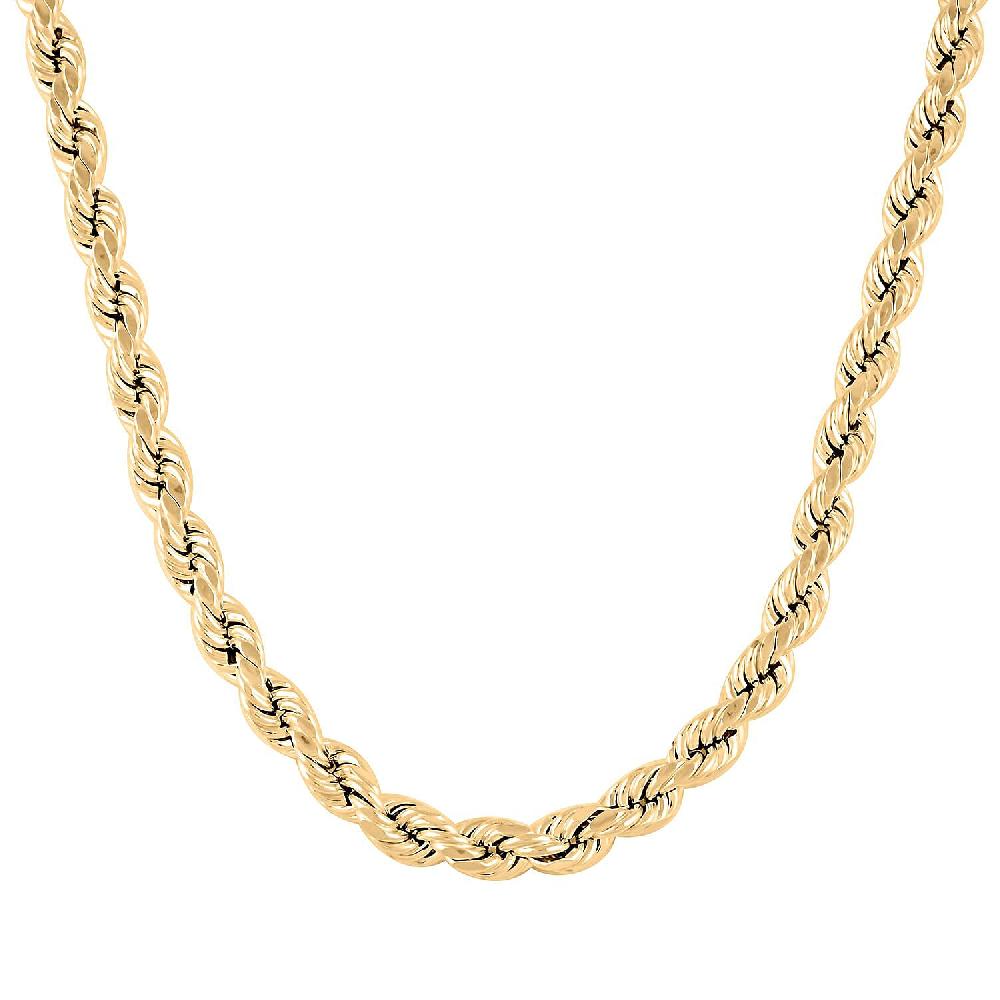 shop lc 10K Yellow Gold 7mm Rope Necklace 24 Inches 19 Grams
