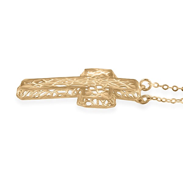 Shop Lc 10K Yellow Gold Cross Necklace (16 Inches) (1.4 Grams)
