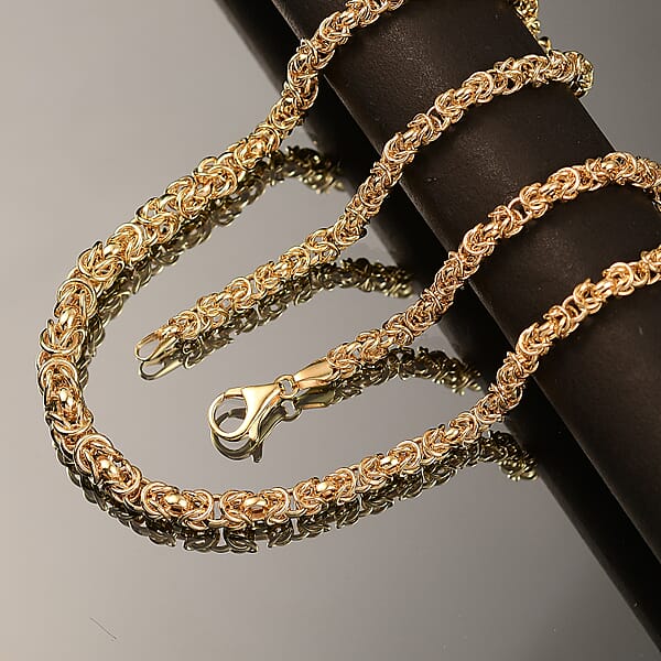 Shop Lc 10K Yellow Gold Hollow Handmade Graduated Byzantine Necklace (19 Inches) (37 G)