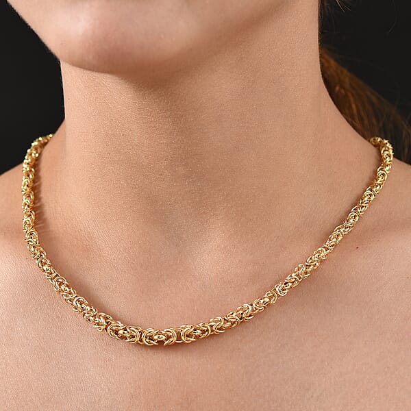 Shop Lc 10K Yellow Gold Hollow Handmade Graduated Byzantine Necklace (19 Inches) (37 G)