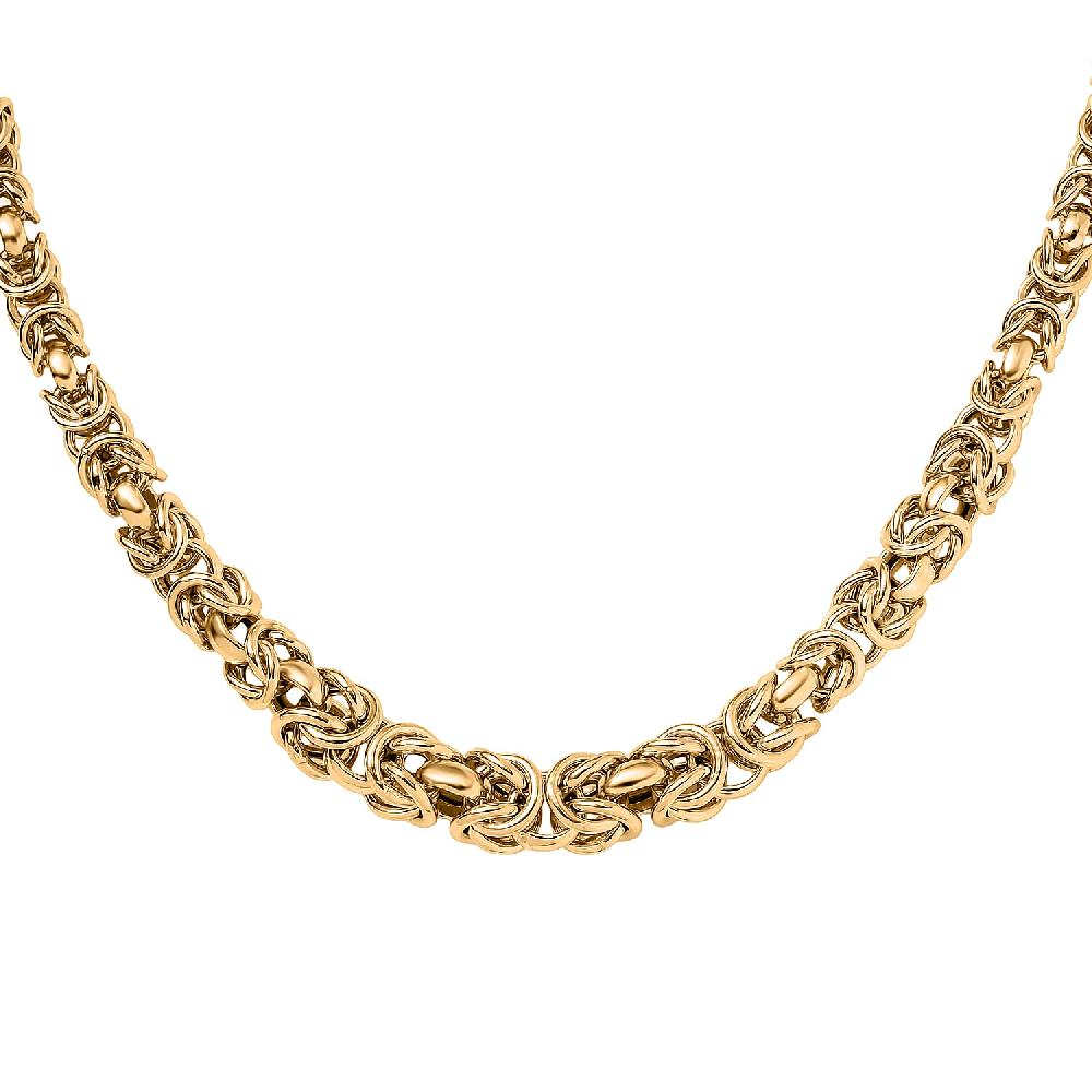 shop lc 10K Yellow Gold Hollow Handmade Graduated Byzantine Necklace (19 Inches) (37 g)