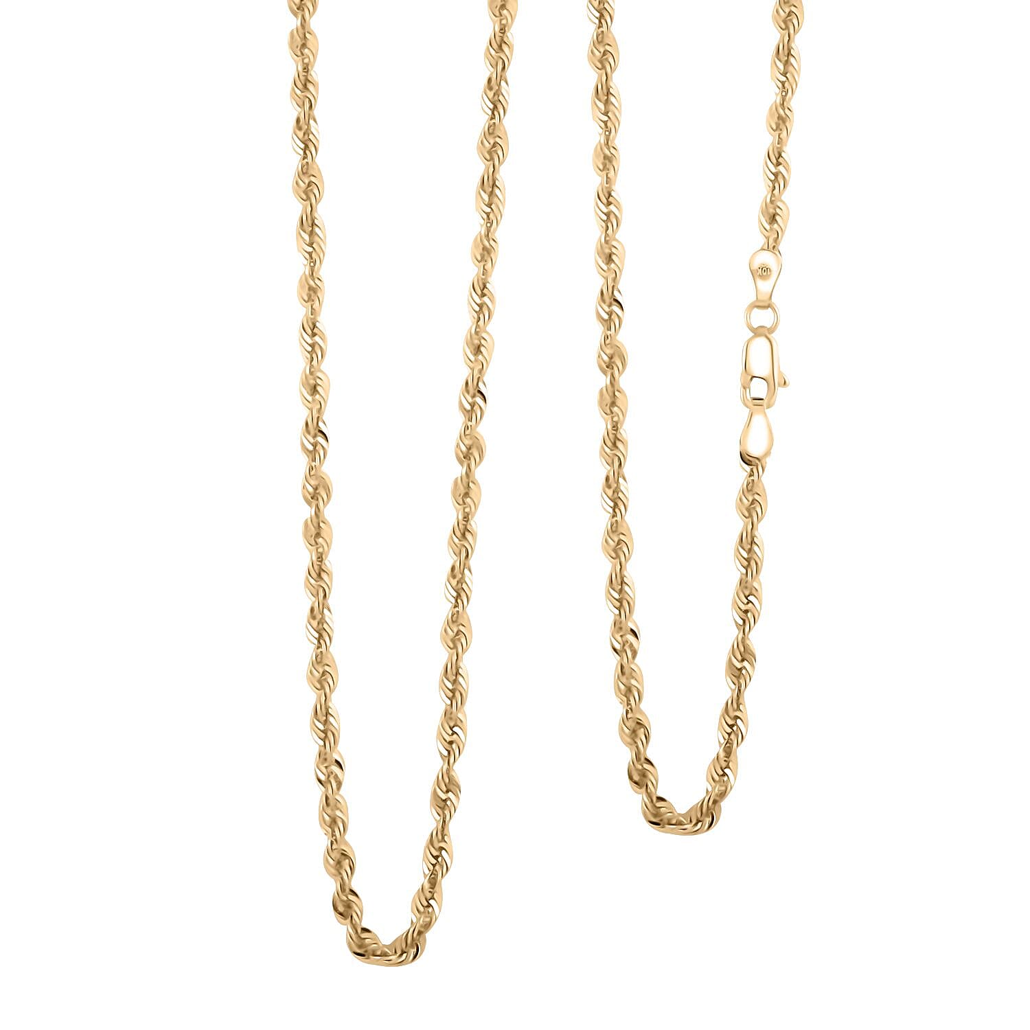 shop lc 10K Yellow Gold Hollow Rope Chain Necklace (26 Inches)4.00 Grams