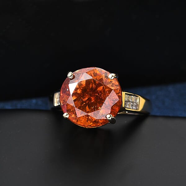 Shop Lc 10K Yellow Gold Premium Picos Altos Sphalerite Luxuriant Lab Grown Diamond (E-F VS) (0.30 Cts) Ring 14.30 Ctw