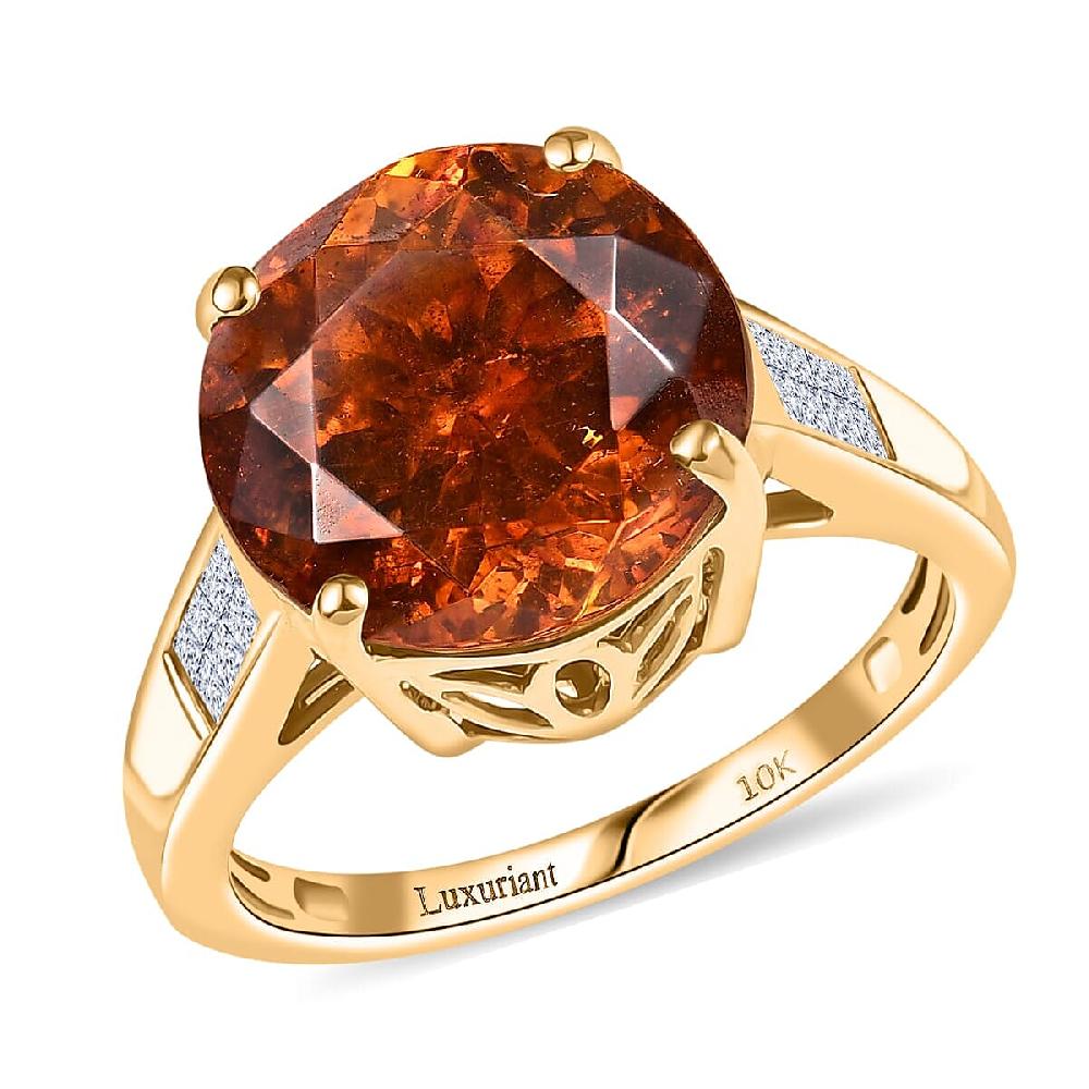 shop lc 10K Yellow Gold Premium Picos Altos Sphalerite Luxuriant Lab Grown Diamond (E-F VS) (0.30 cts) Ring 14.30 ctw