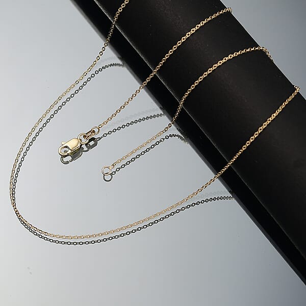 Shop Lc 10K Yellow Gold Rolo Brill Linked In Love Chain Necklace 18 Inches 1.26 Grams