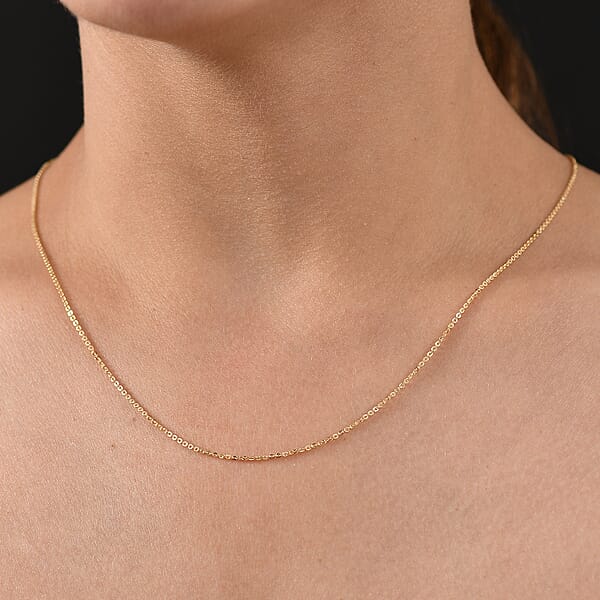 Shop Lc 10K Yellow Gold Rolo Brill Linked In Love Chain Necklace 18 Inches 1.26 Grams