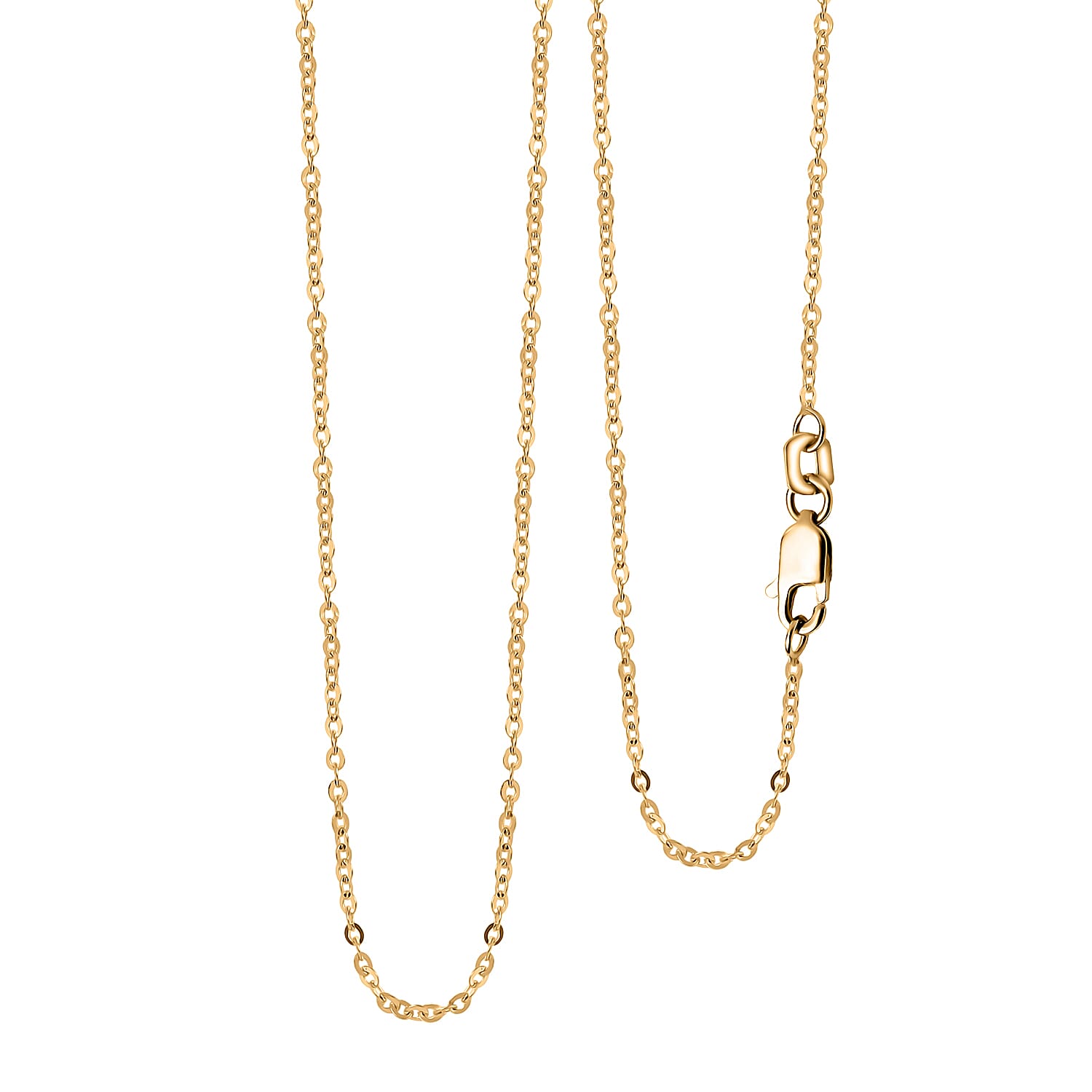 shop lc 10K Yellow Gold Rolo Brill Linked in Love Chain Necklace 18 Inches 1.26 Grams