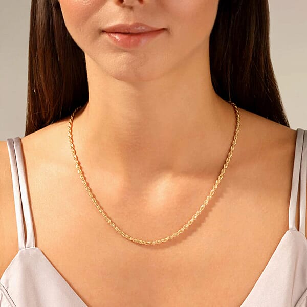 Shop Lc 10K Yellow Gold Rope Chain Necklace (18 Inches) (1.5mm 1.30 Grams)