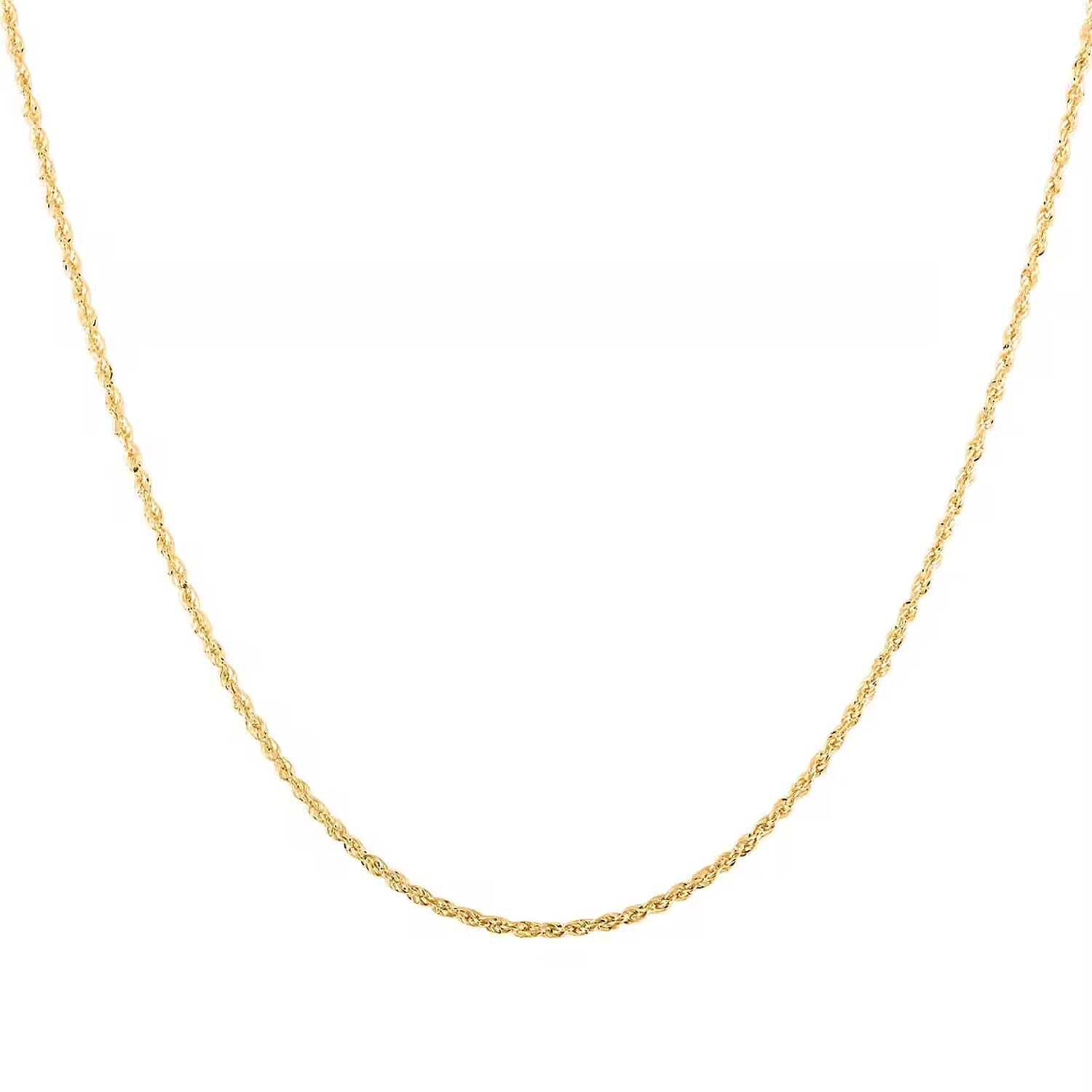 shop lc 10K Yellow Gold Rope Chain Necklace (20 Inches) (1.5mm 1.40 Grams)