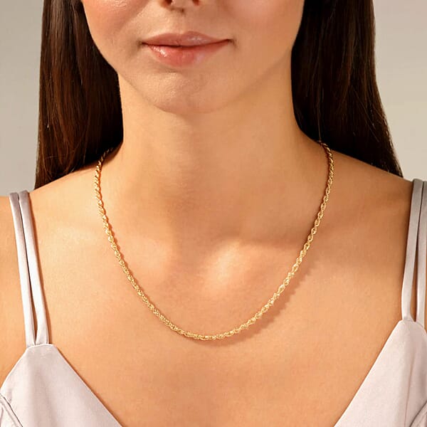 Shop Lc 10K Yellow Gold Rope Chain Necklace (22 Inches) (1.5mm 1.50 Grams)