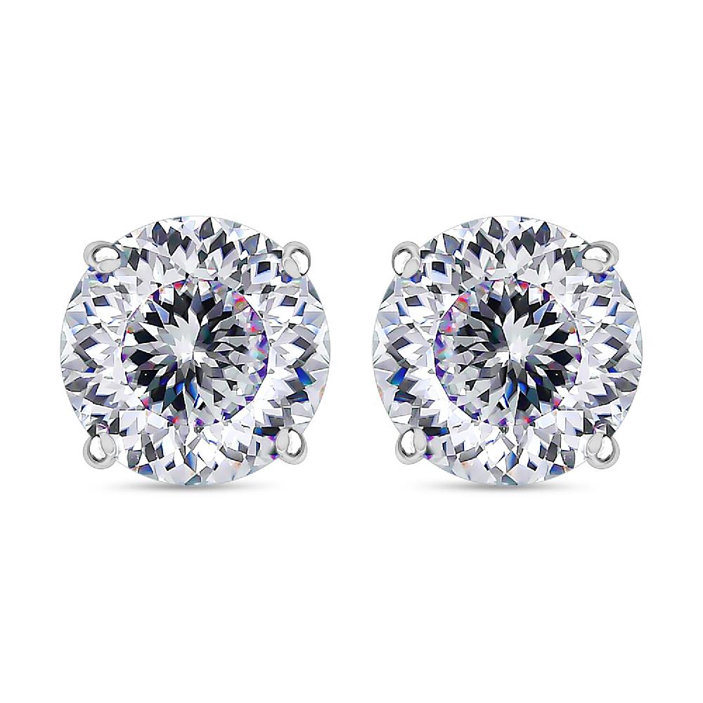 shop lc 120 Facet Moissanite 1.95 ctw Earrings in 10K White Gold (Del. in 10-12 Days)