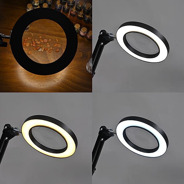 Shop Lc 12X Magnifying Glass With 72 LED Light 5 Color Modes And Stand (Powered By USB Ccable)