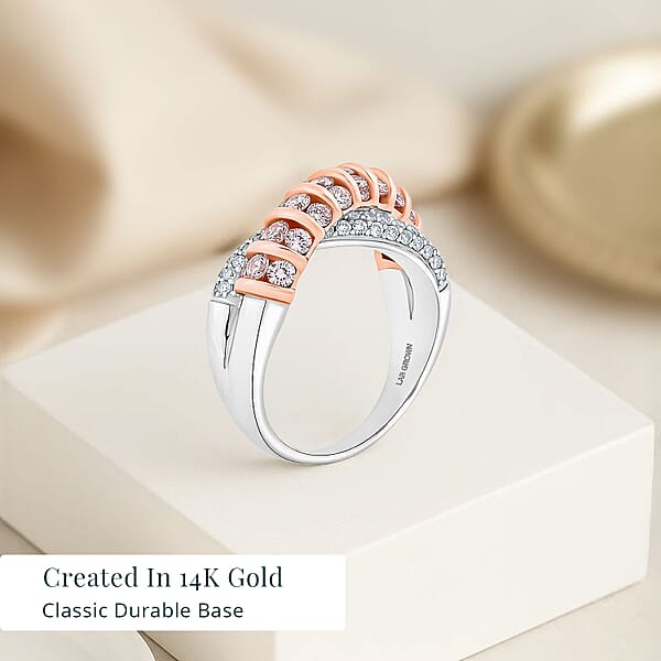 Shop Lc 14K White And Rose Gold Luxuriant Lab Grown Pink Diamond (IR) And Lab Grown Diamond (VS) Ring 1.33 Ctw