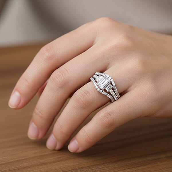 Shop Lc 14K White Gold Luxuriant Lab Grown Diamond (VS) Set Of 3 Ring (9.34 G) 4.88 Ctw