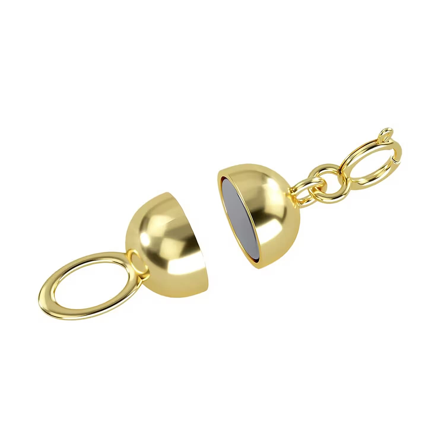 shop lc 14K Yellow Gold 6X4.5mm Magnetic Lock with 4.96x1.16mm Spring Ring Lock