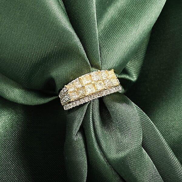 Shop Lc 14K Yellow Gold Natural Yellow And White Diamond (I2) Ring 2.03 Ctw