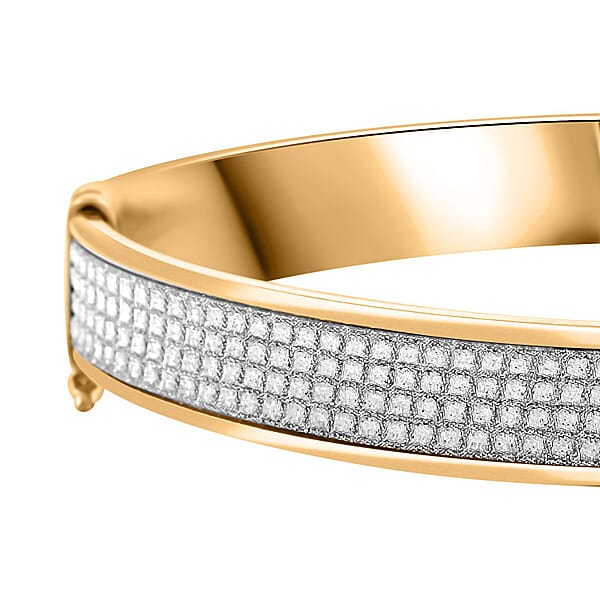 Shop Lc 14K Yellow Gold Over Sterling Silver Horizon Bangle Bracelet (7.00 In) 19.5 Grams