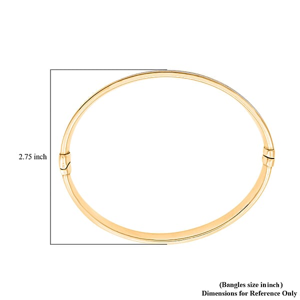 Shop Lc 14K Yellow Gold Over Sterling Silver Horizon Bangle Bracelet (7.00 In) 19.5 Grams