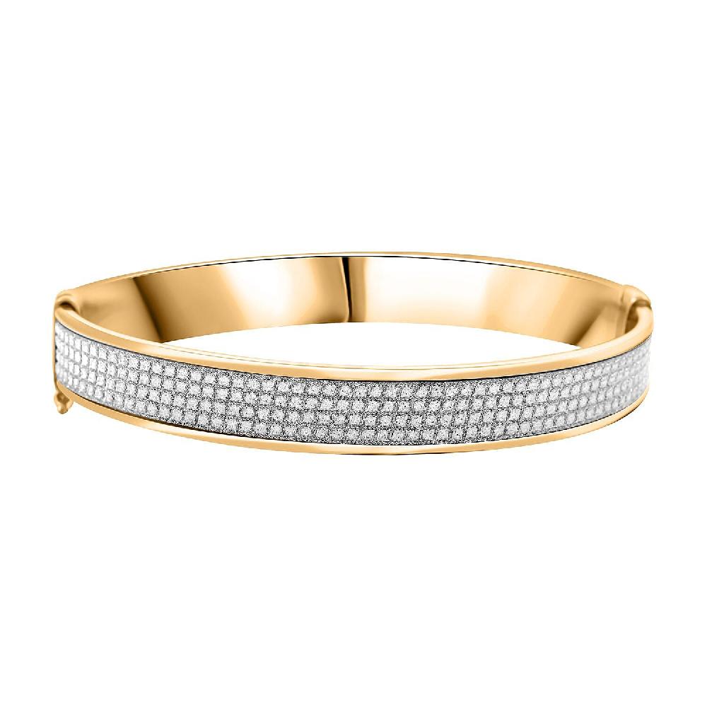 shop lc 14K Yellow Gold Over Sterling Silver Horizon Bangle Bracelet (7.00 In) 19.5 Grams