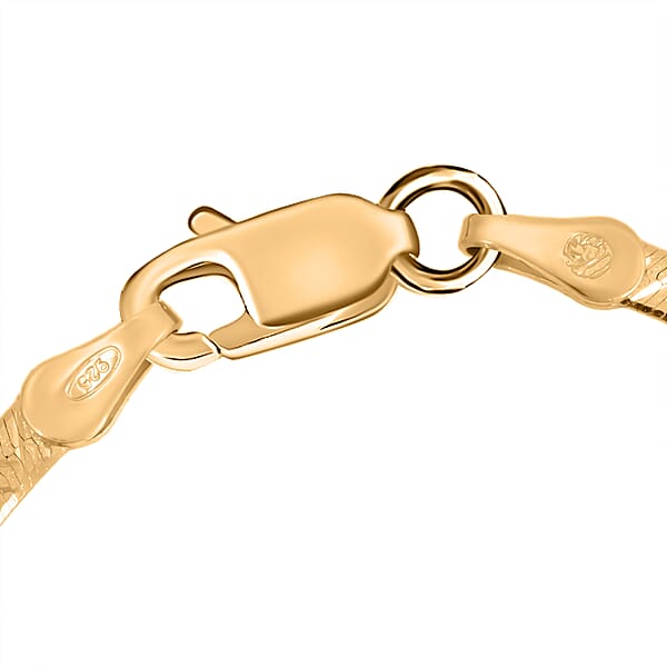 Shop Lc 14K Yellow Gold Over Sterling Silver Textured Chevron Chain Necklace 18 Inches 3.90 Grams