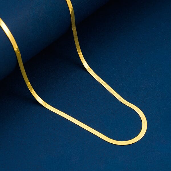 Shop Lc 14K Yellow Gold Over Sterling Silver Textured Snake Chain Necklace 18 Inches 3.50 Grams