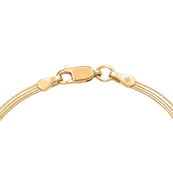 Shop Lc 14K Yellow Gold Over Sterling Silver Textured Snake Chain Necklace 18 Inches 3.50 Grams