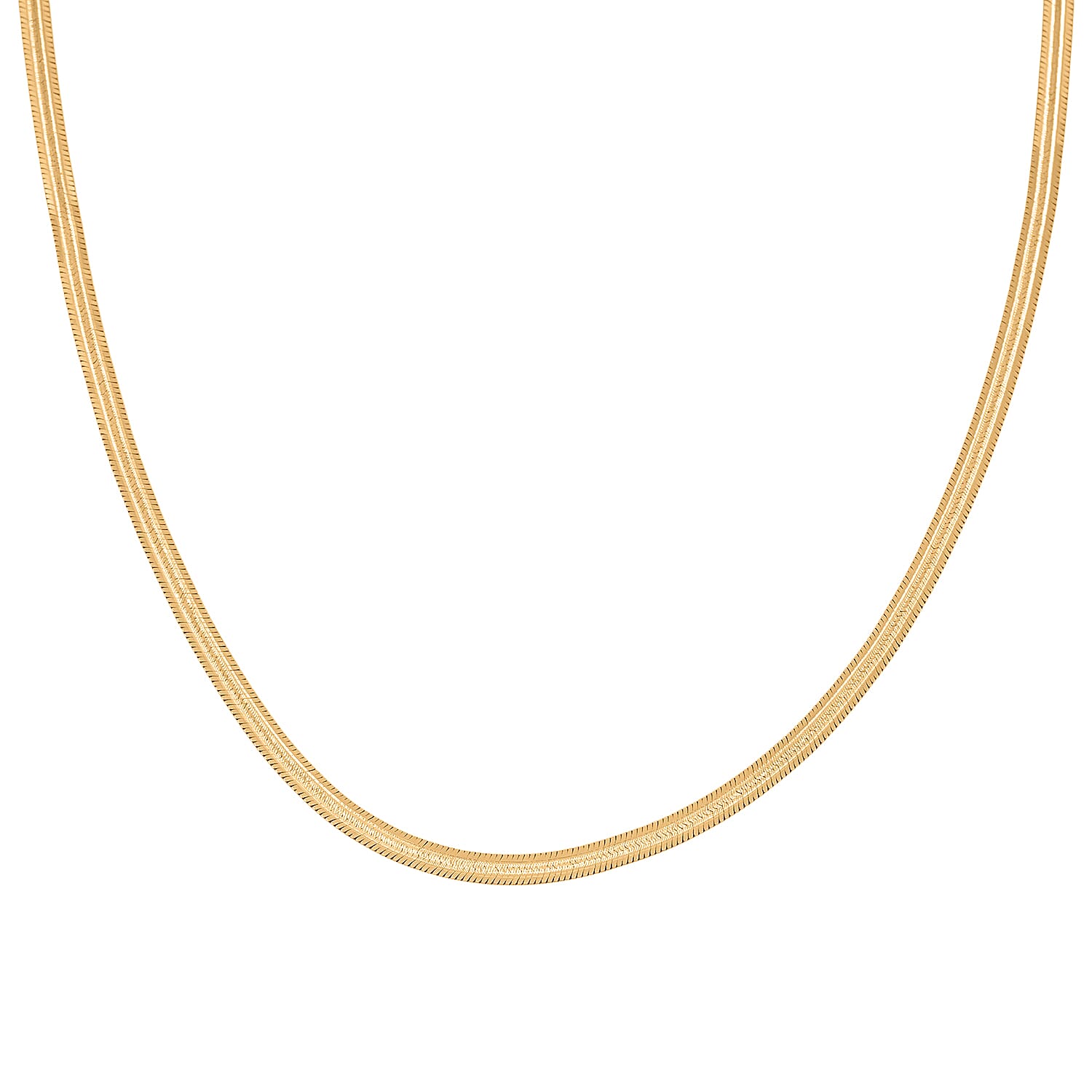 shop lc 14K Yellow Gold Over Sterling Silver Textured Snake Chain Necklace 18 Inches 3.50 Grams