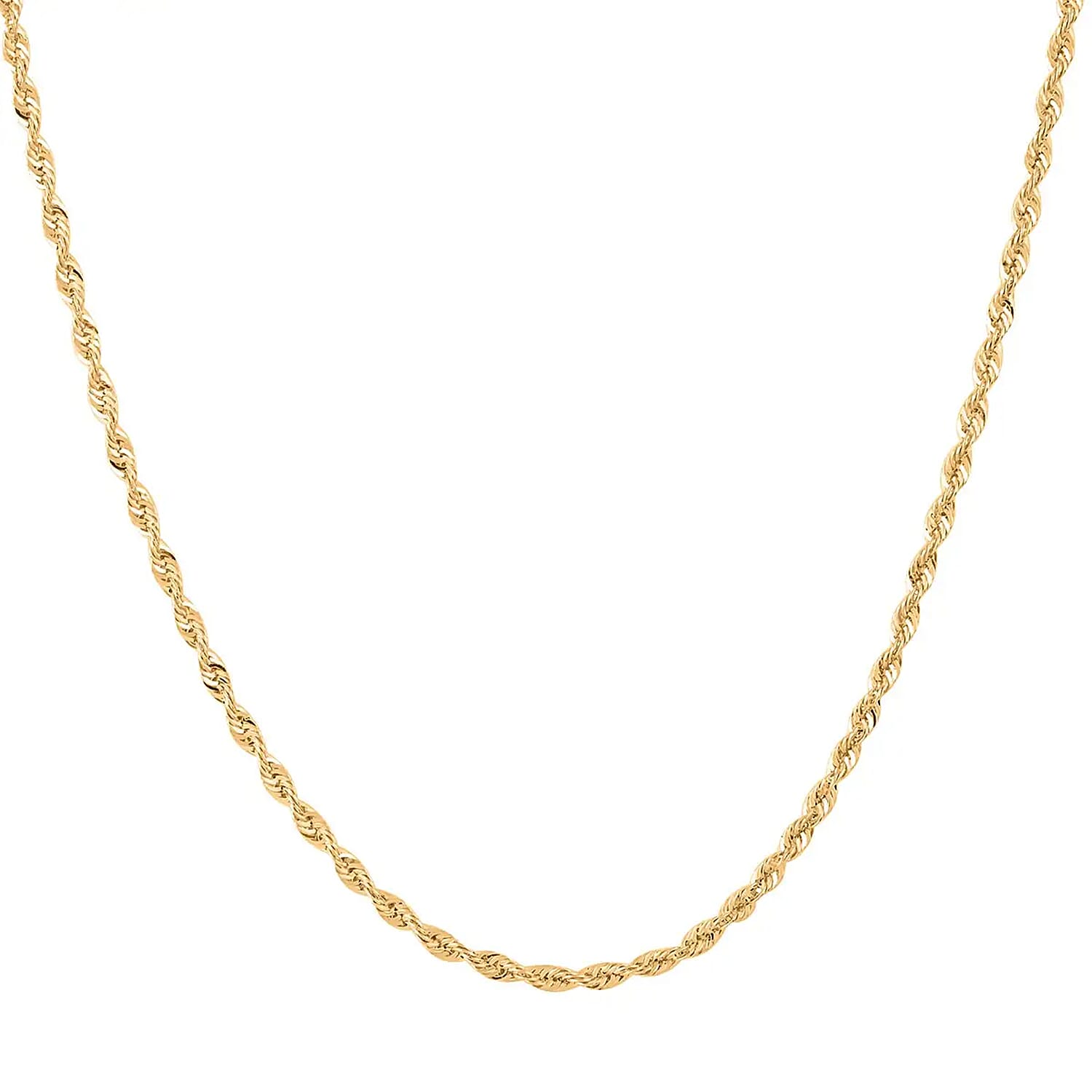 shop lc 14K Yellow Gold Rope Chain Necklace (20 Inches) (3.27 mm 5.10 Grams)