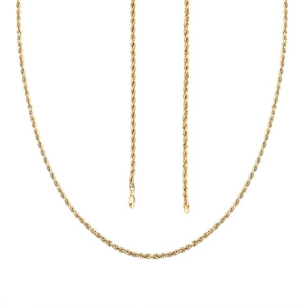 Shop Lc 14K Yellow Gold Rope Chain Necklace (22 Inches) (3mm 3.8 Grams)