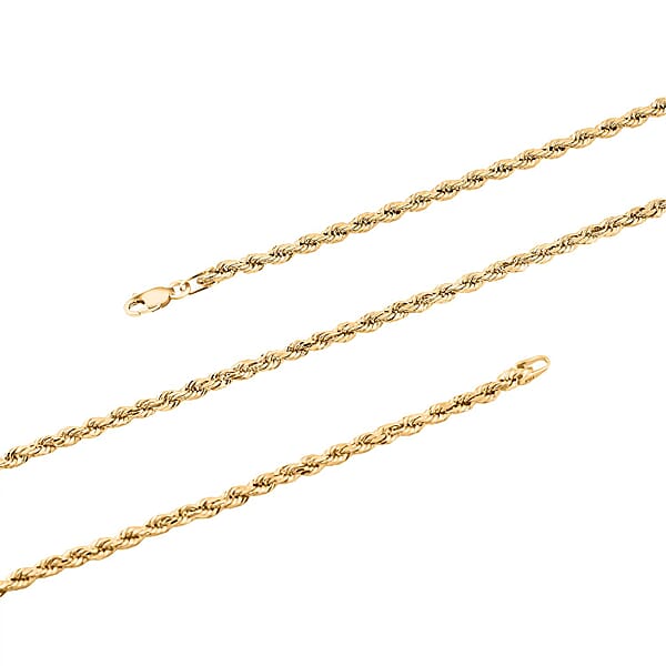 Shop Lc 14K Yellow Gold Rope Chain Necklace (22 Inches) (3mm 3.8 Grams)