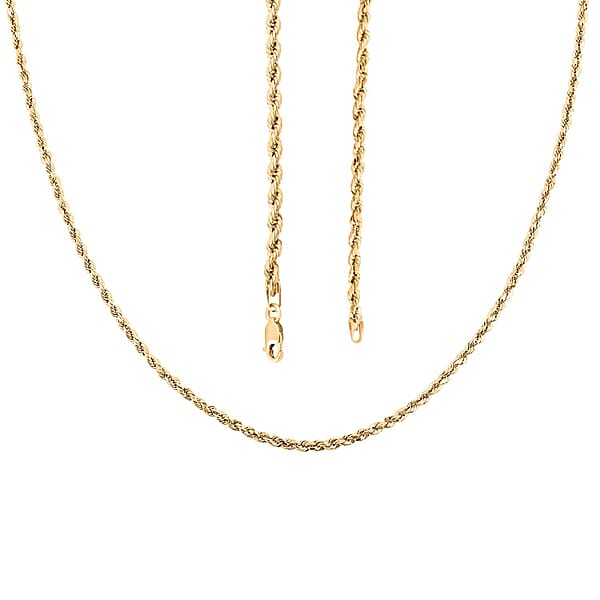 Shop Lc 14K Yellow Gold Rope Chain Necklace (24 Inches) (2.5mm 4.10 Grams)