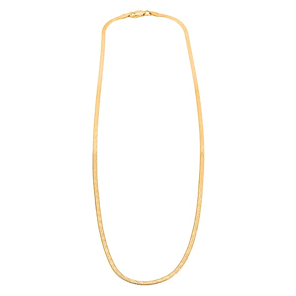 Shop Lc 14K YG Over Sterling Silver Textured Wavy Chain Necklace (18 Inches) (3.60 G)