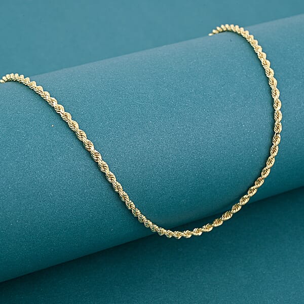 Shop Lc 18K Yellow Gold 1.8mm Rope Necklace 18 Inches 3.97 Grams