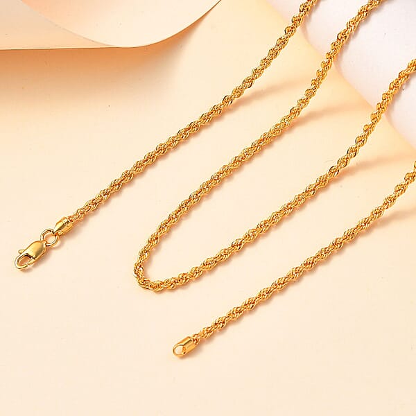 Shop Lc 2.20mm Rope Chain Necklace In 22K Yellow Gold 4.45 Grams 20 Inches