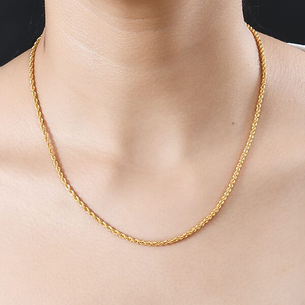 Shop Lc 2.20mm Rope Chain Necklace In 22K Yellow Gold 4.45 Grams 20 Inches