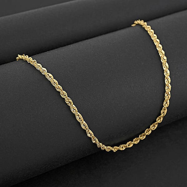 Shop Lc 2.5mm Laser Rope Chain Necklace In 10K Yellow Gold 4.1 Grams 24 Inches