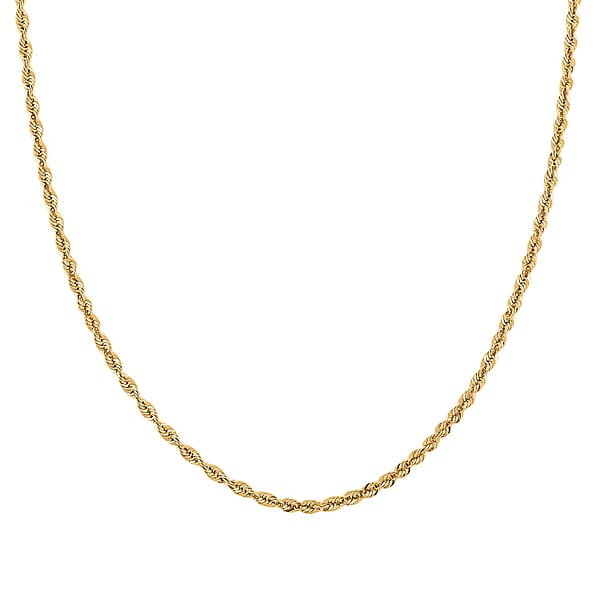 Shop Lc 2.5mm Laser Rope Chain Necklace In 10K Yellow Gold 4.1 Grams 24 Inches