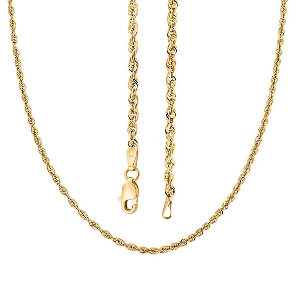 Shop Lc 2.5mm Laser Rope Chain Necklace In 10K Yellow Gold 4.1 Grams 24 Inches