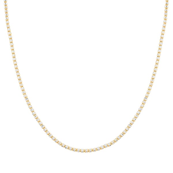 Shop Lc 2.75mm Diamond Cut Ice Chain Necklace In 14K White And Yellow Gold 10.17 Grams 20 Inches