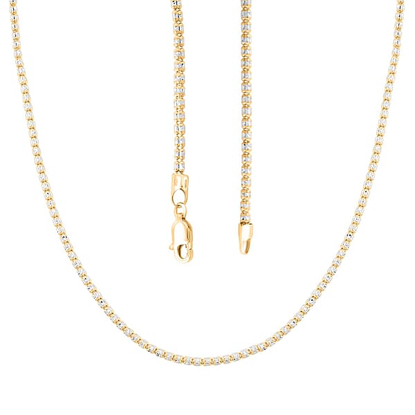 Shop Lc 2.75mm Diamond Cut Ice Chain Necklace In 14K White And Yellow Gold 10.17 Grams 20 Inches