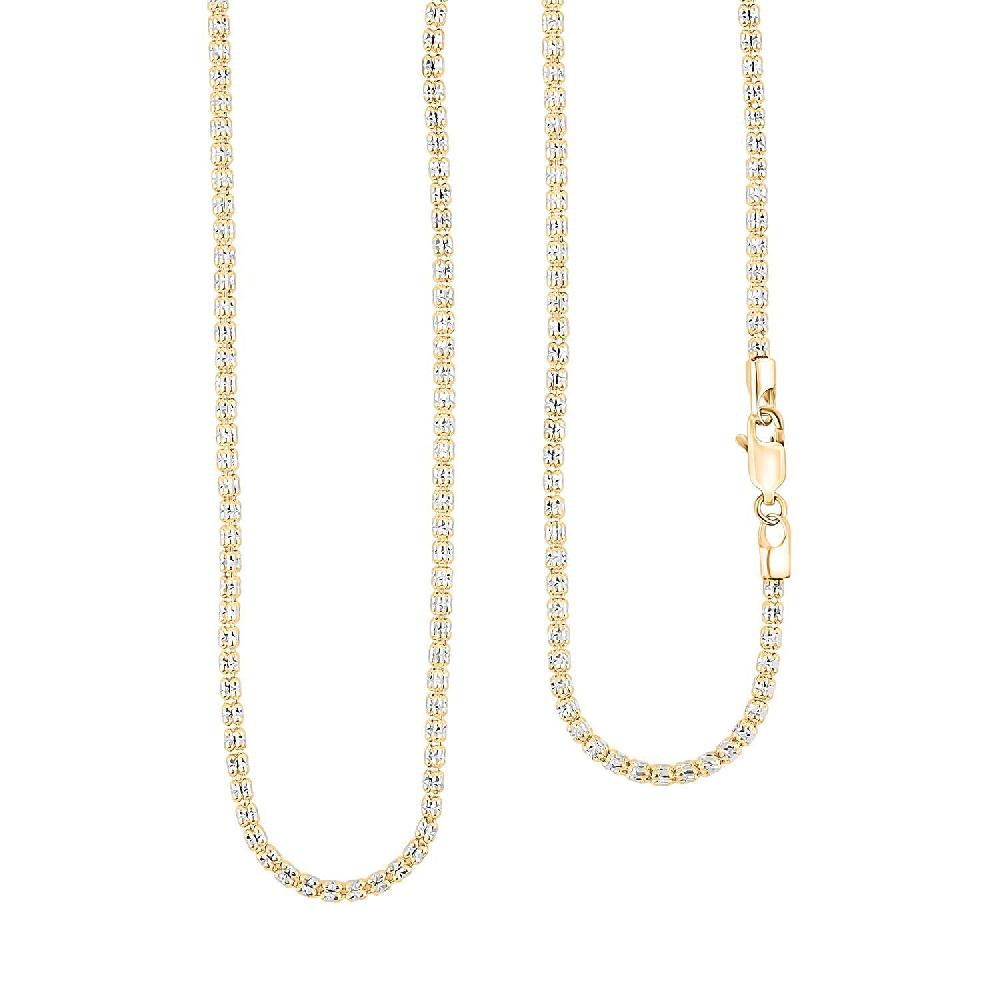 shop lc 2.75mm Diamond Cut Ice Chain Necklace in 14K White and Yellow Gold 10.17 Grams 20 Inches