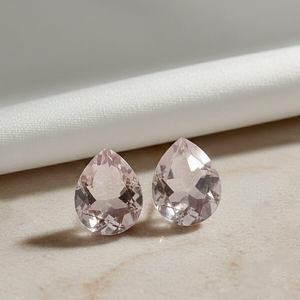Shop Lc 2.77 Ctw Pear Cut Rose Quartz Loose Gemstone (Set Of 2) (9x7 Mm)