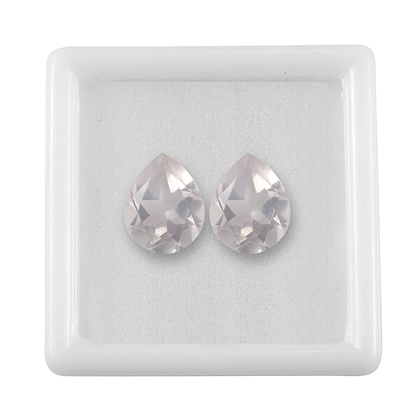 Shop Lc 2.77 Ctw Pear Cut Rose Quartz Loose Gemstone (Set Of 2) (9x7 Mm)