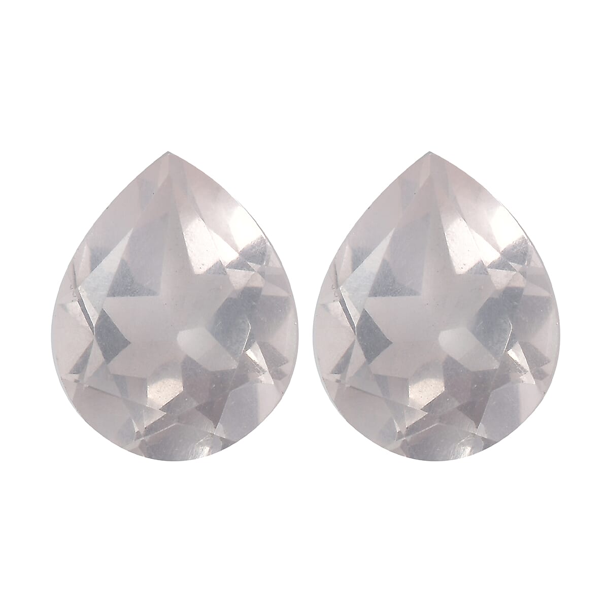 shop lc 2.77 ctw Pear Cut Rose Quartz Loose Gemstone (Set Of 2) (9x7 mm)